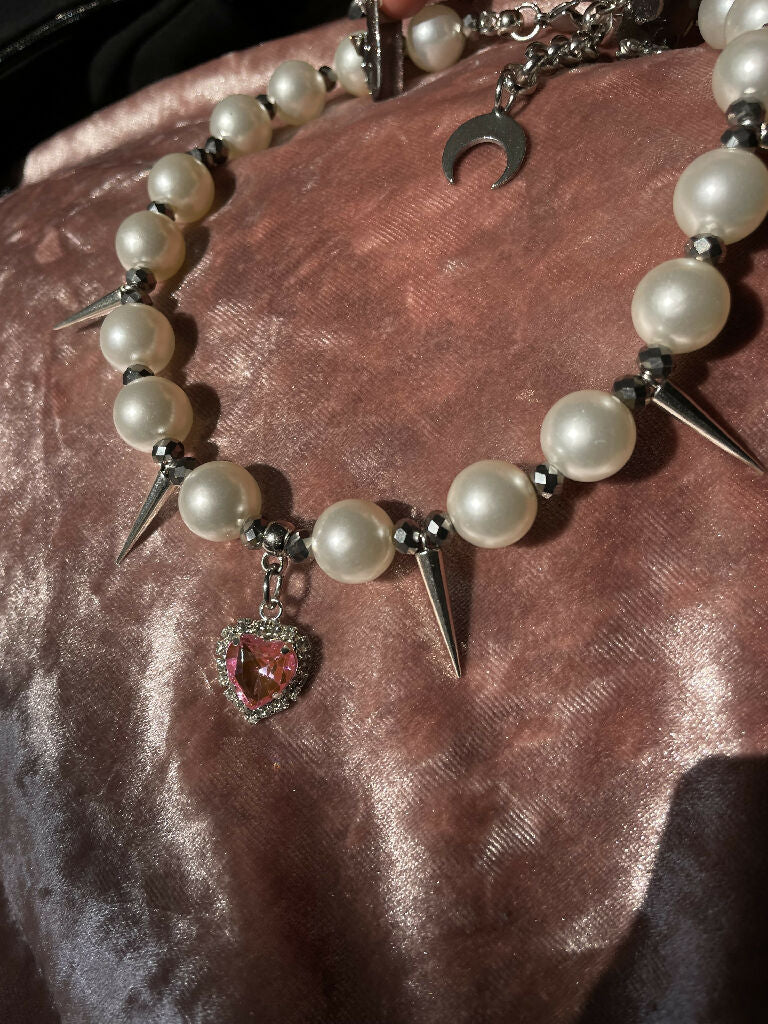 Coquette spiked necklace