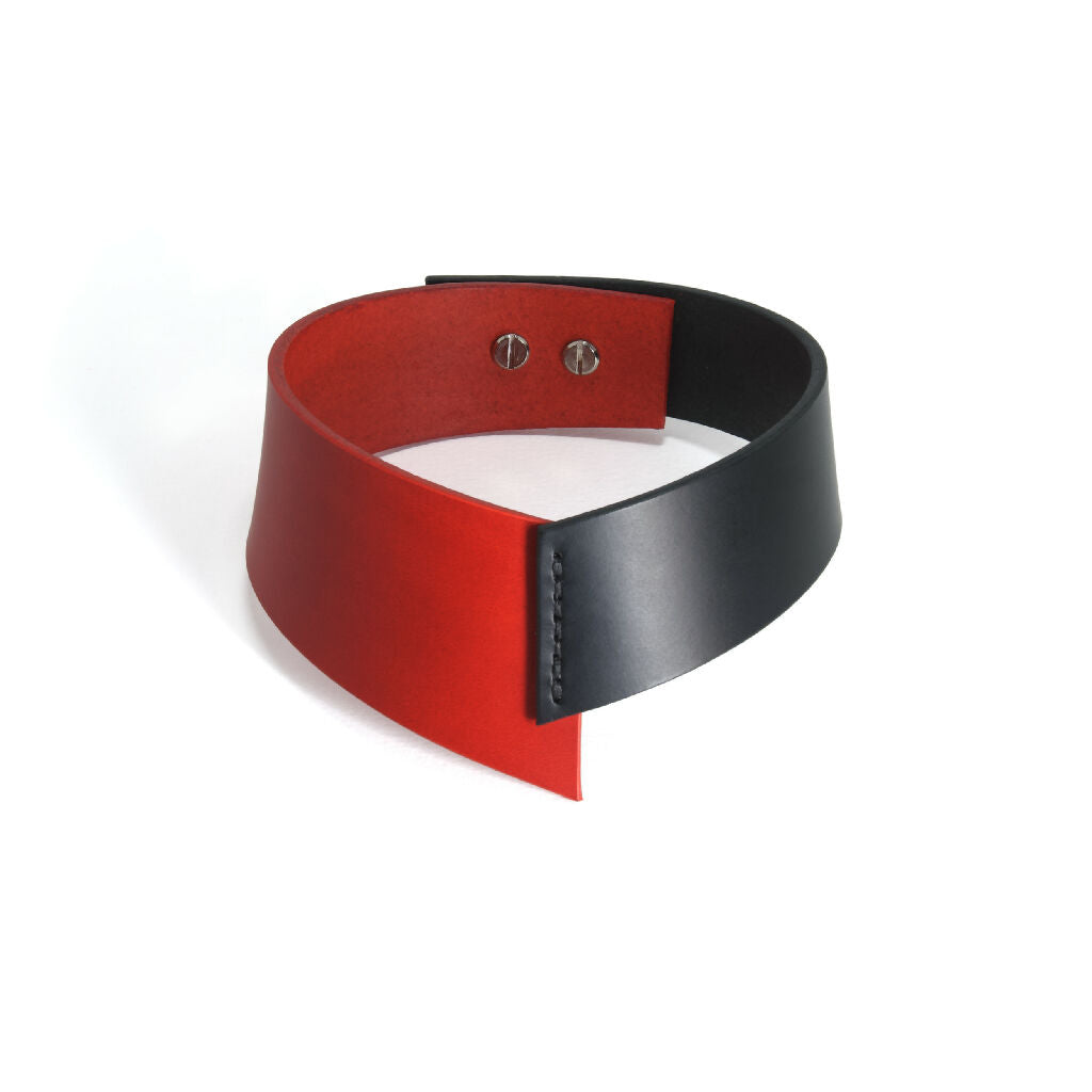Leather Choker Uneven Duotone