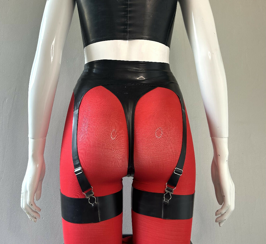 Latex Strap-on Thong, Garter Belt and Thigh Bands, Custom Made