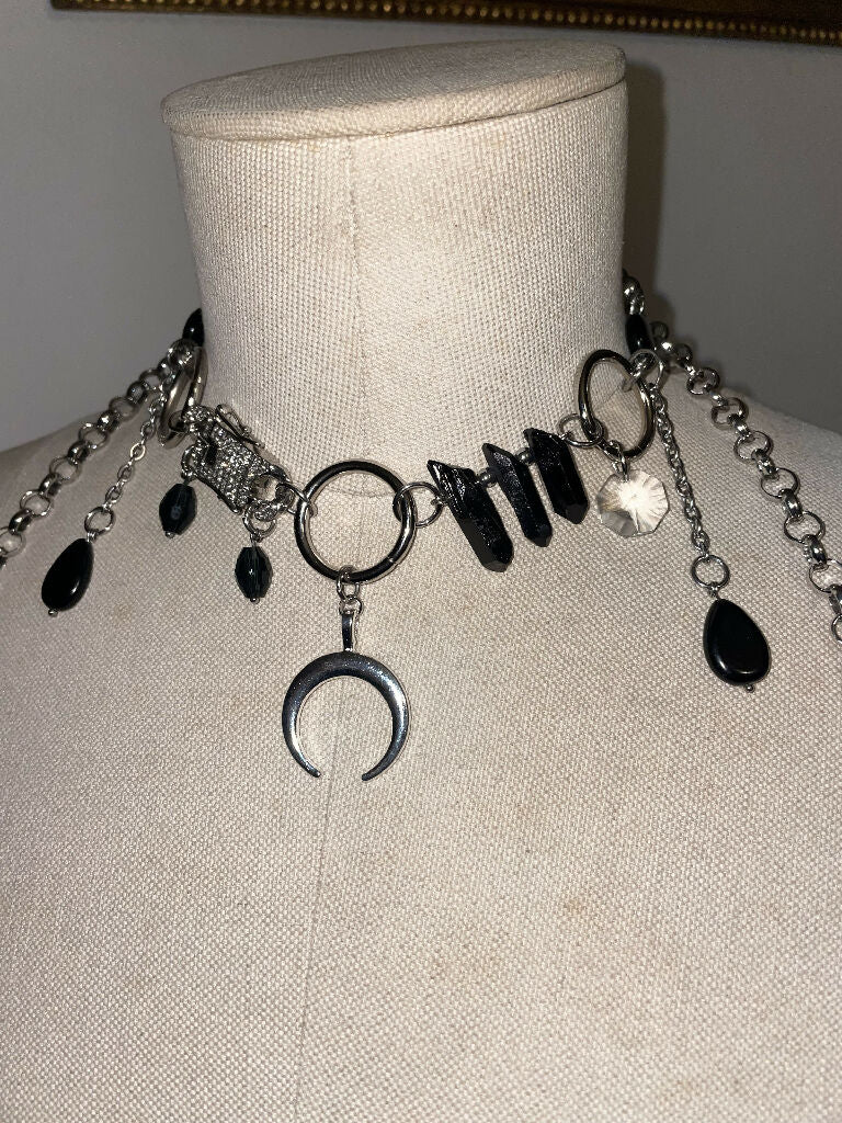 Black and silver necklace