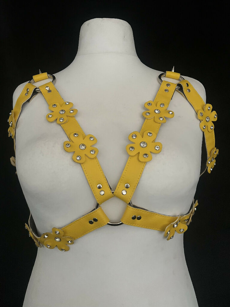 Flower Cage Bra harness With Rhinestones
