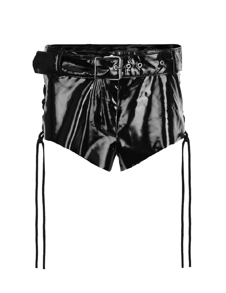 Shorts tied up made of lack BLACK