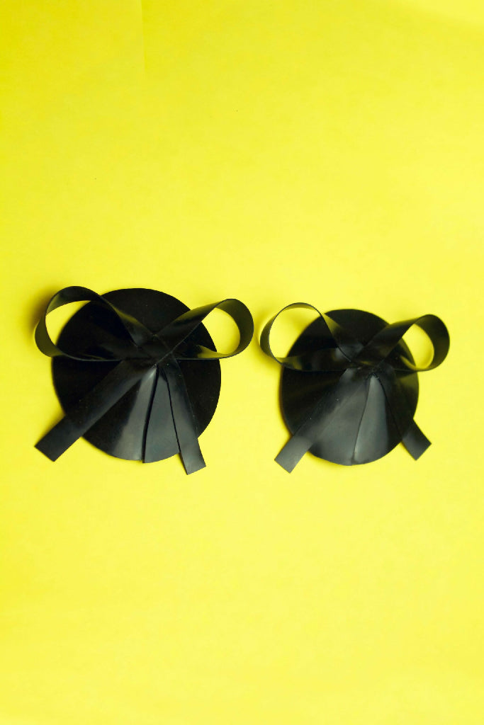 BOW LATEX NIPPLE PASTIES ( PICK YOUR COLOUR )