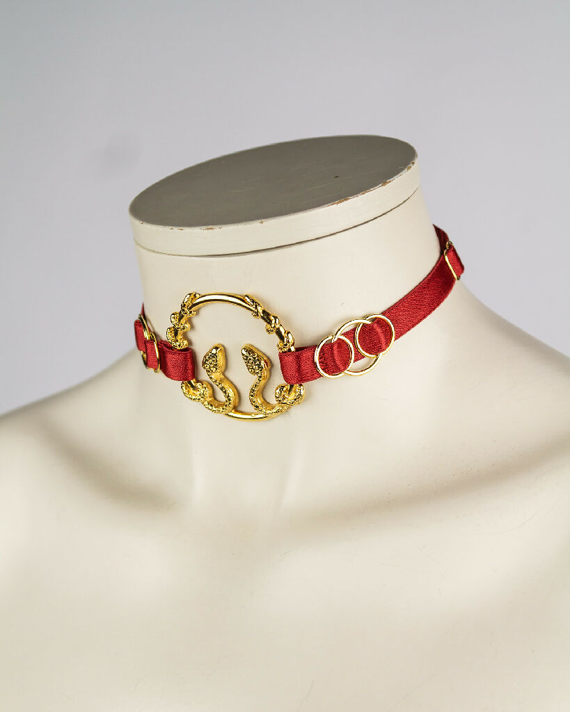 Naja choker, statement serpent collar, 9 colors