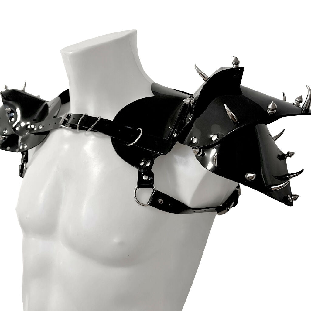 VIPER SHOULDERS - Black / Silver with Spikes