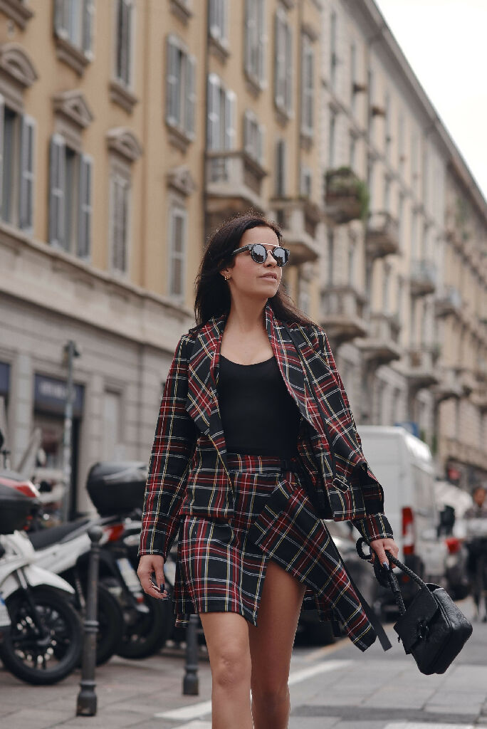 Plaid Jacket punk BURGUNDY