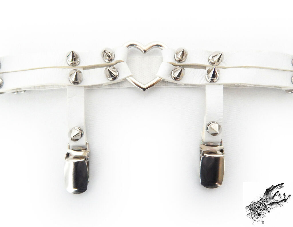 White Heart Ring Thigh Garter