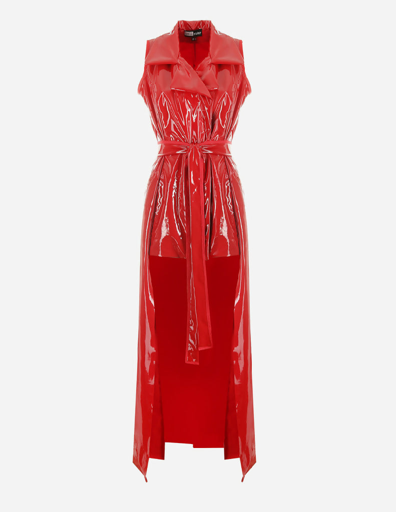 suknia_bezrekawnik_dracula_lateksowa_z_lacku_czerwona_unisex_fetish_przod