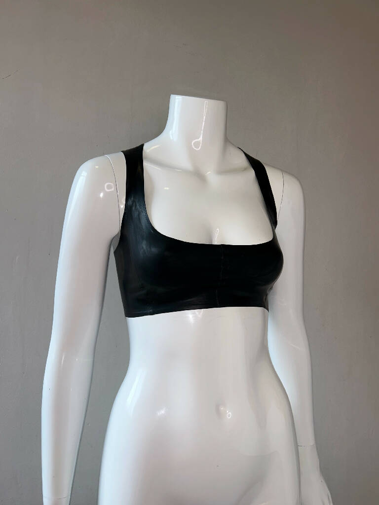 Latex Deep Neck Crop Top | Custom Made.