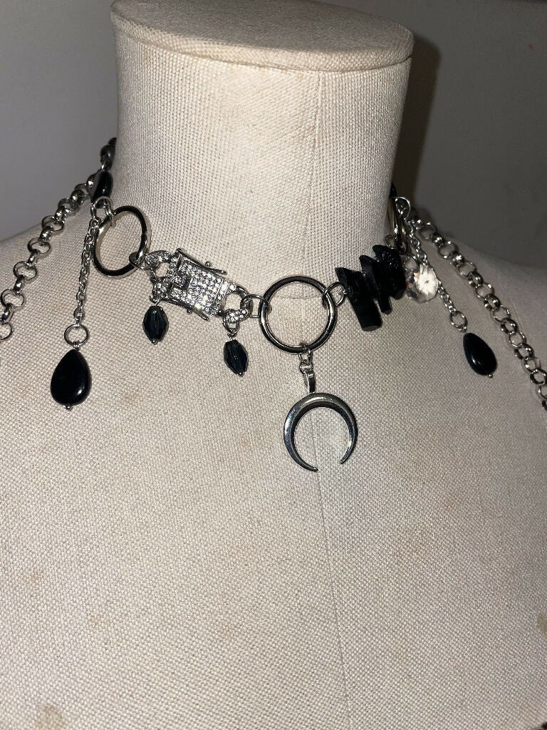 Black and silver necklace