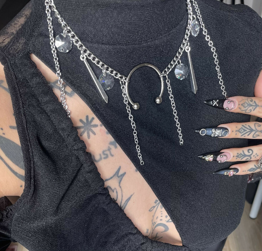 Pierced grunge necklace