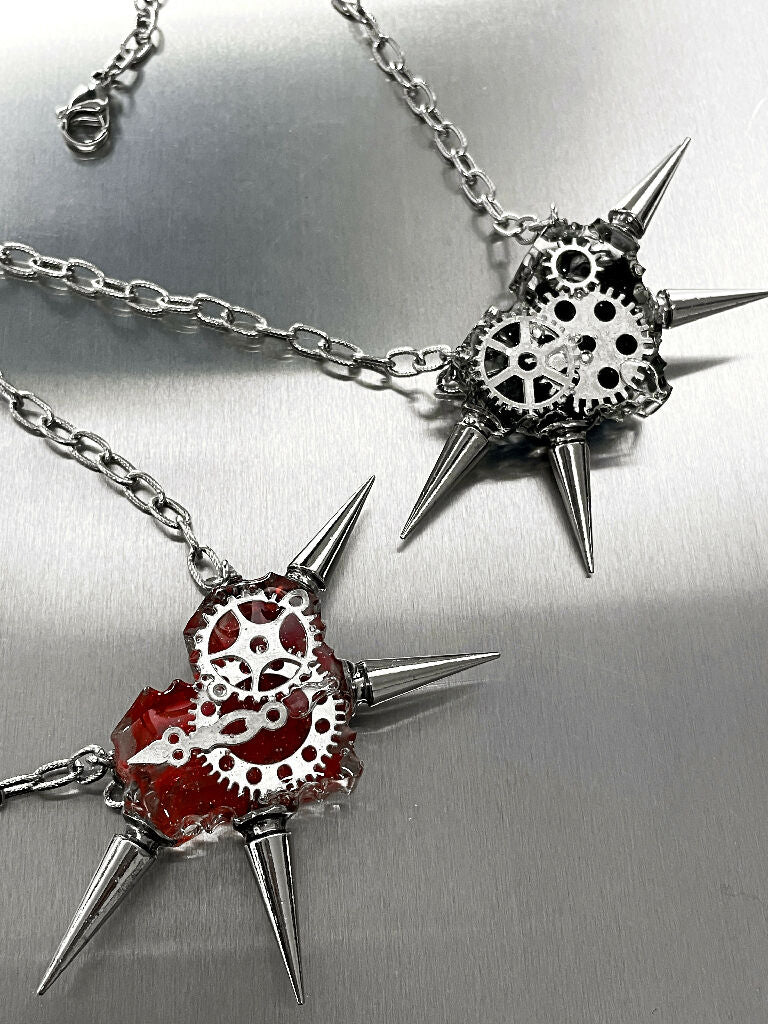 Undying love spiked black Heart necklace