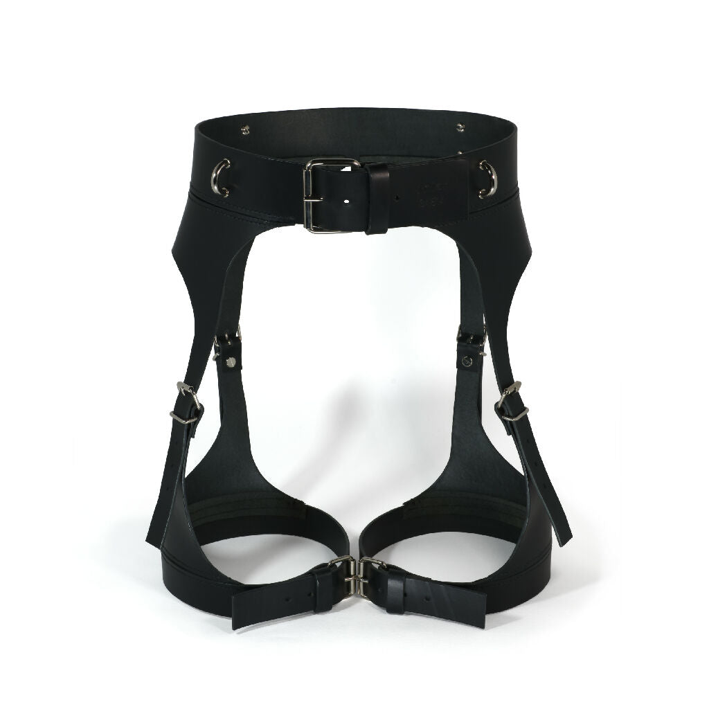 Leather Harness with Suspender Garters