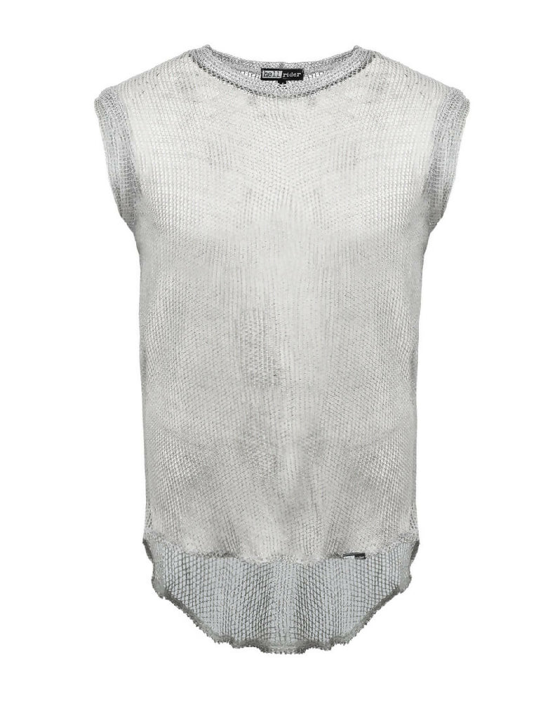 Silver mesh men tank top