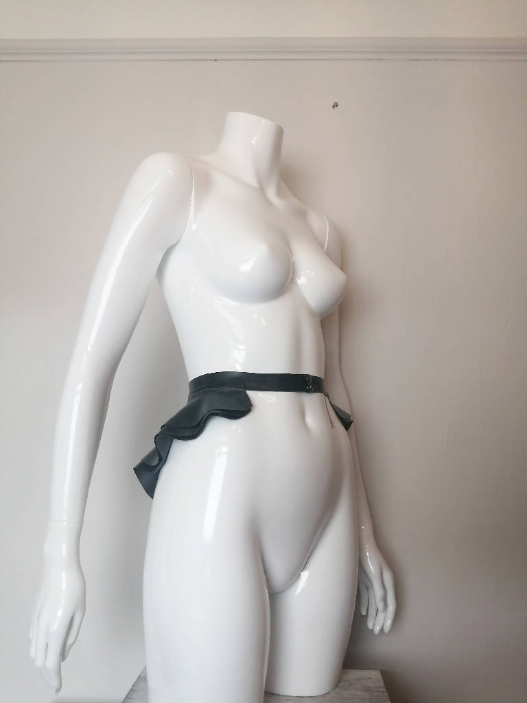 Latex Three Tier Peplum Belt, Custom Made