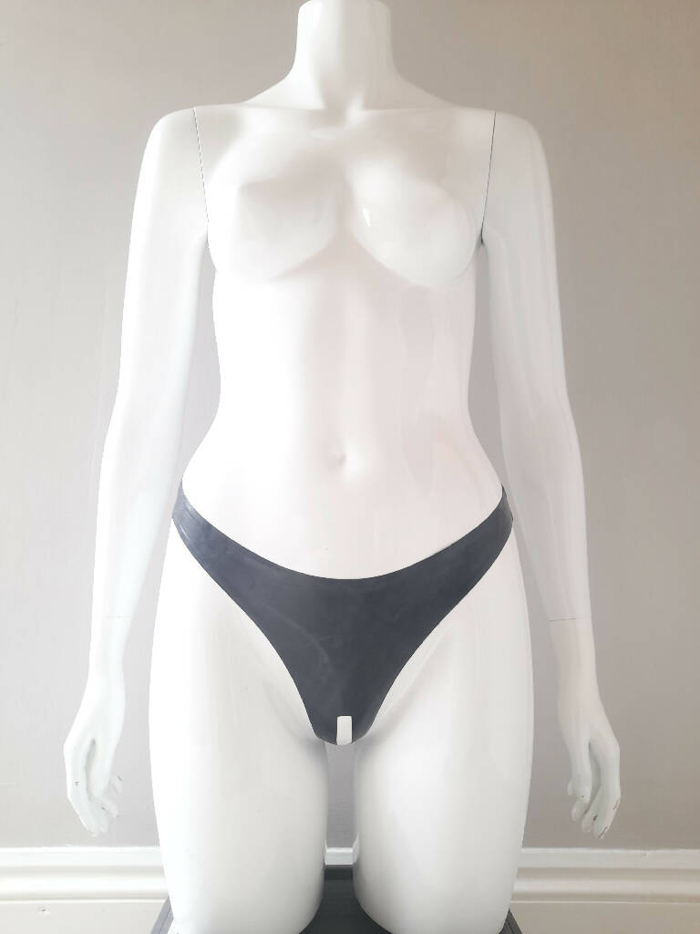 Latex Simple Crotchless Thong, Custom Made