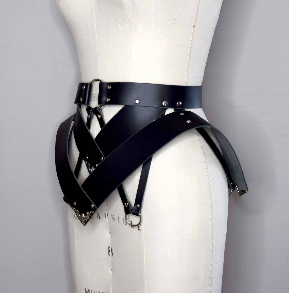 Song Leather Peplum Belt with Wide Waistband