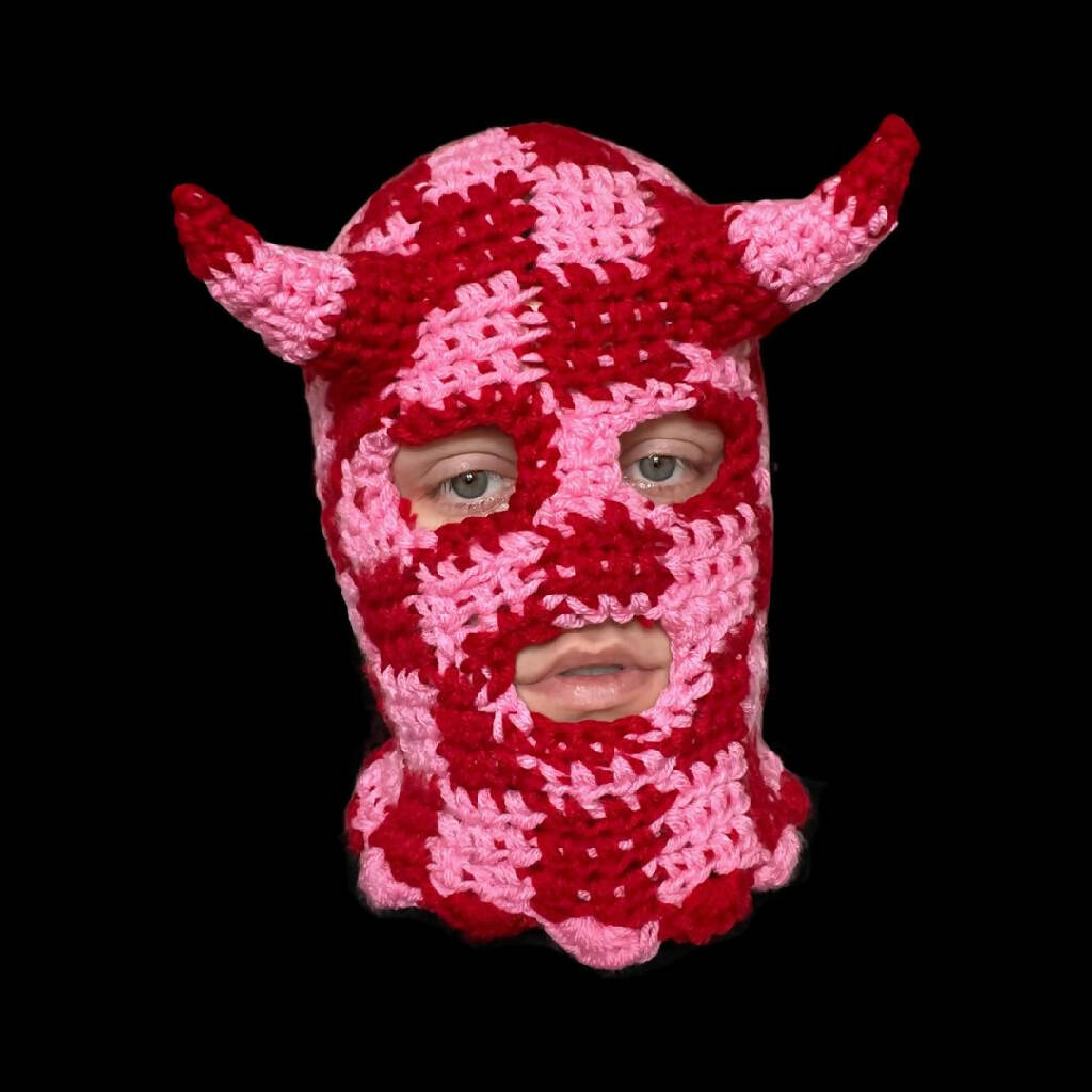 Red and Pink Strawberry Shortcake Mask