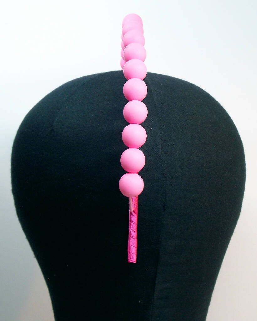 Pink rubber bead halo headdress