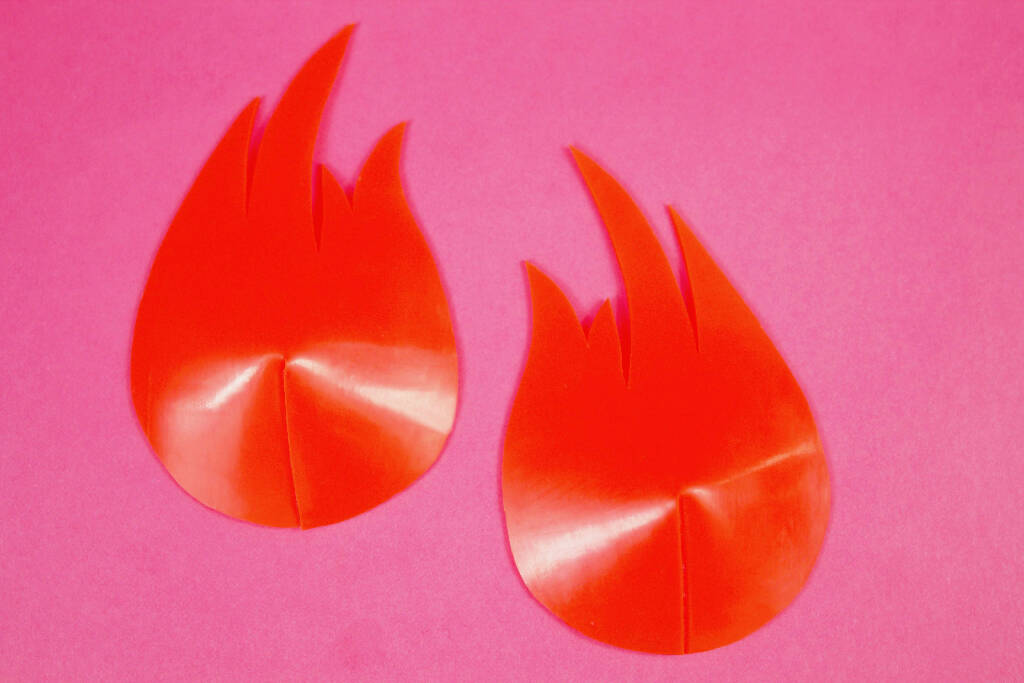 LATEX FLAME NIPPLE PASTIES (PICK YOUR COLOUR)