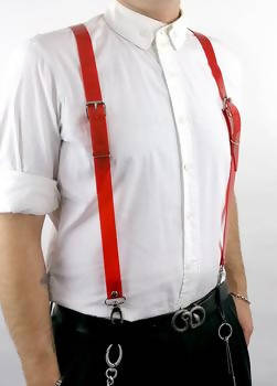 MIRAN Suspenders in Red PVC
