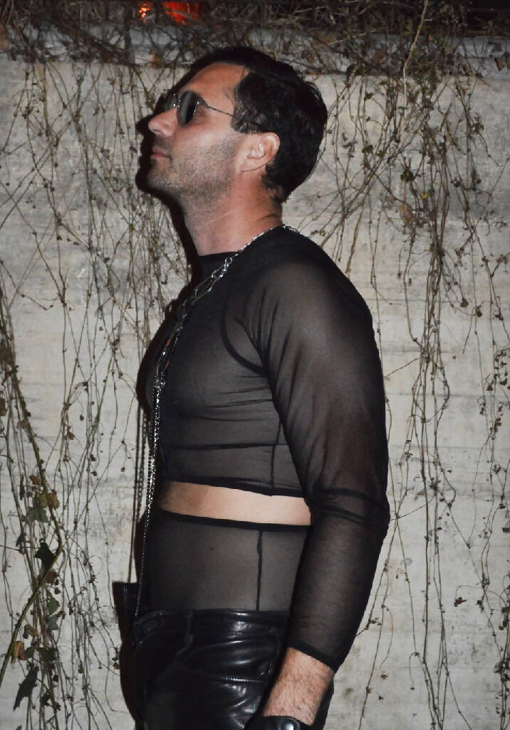 The masc RAGALAN sheer mesh crop top