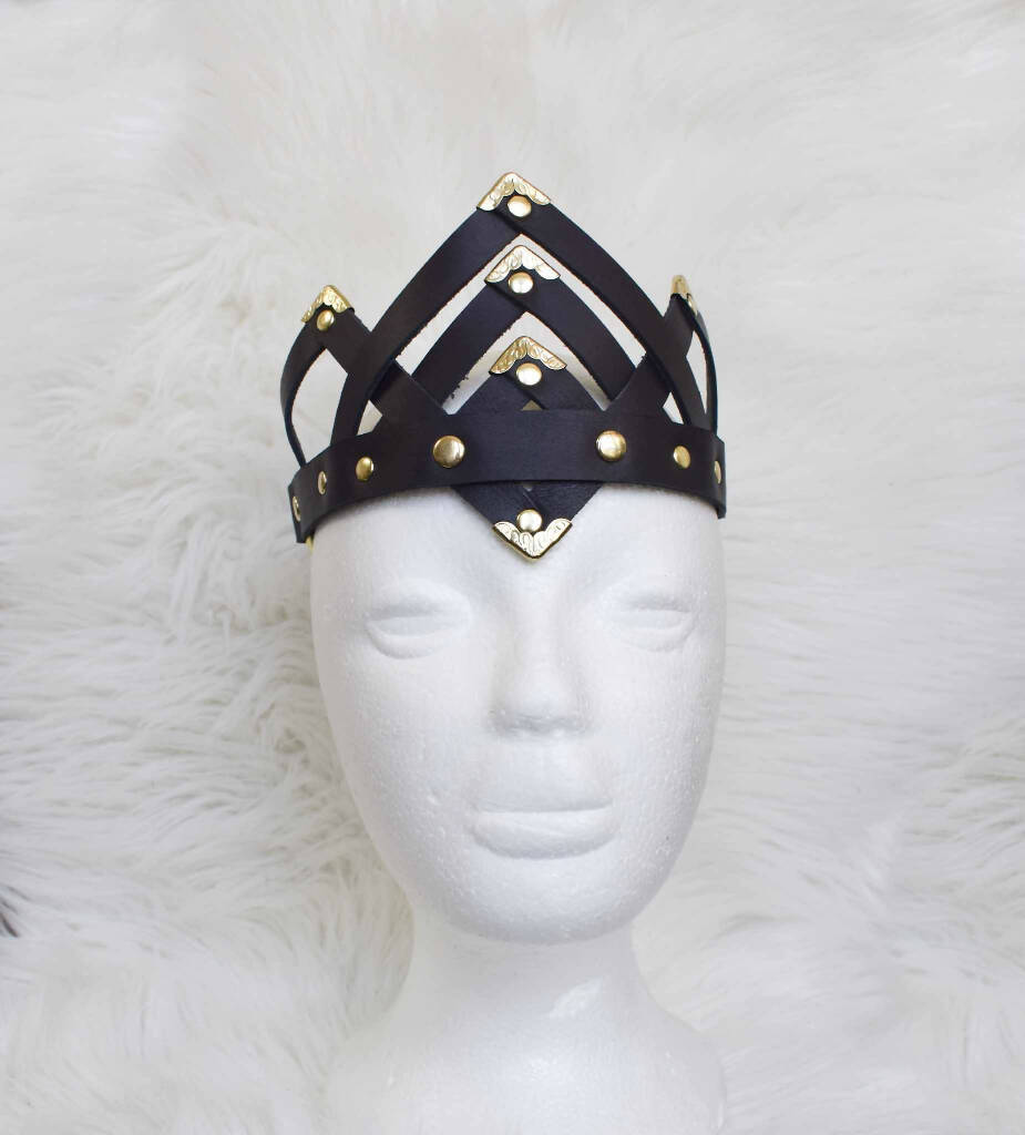 Juliet Black Leather Crown