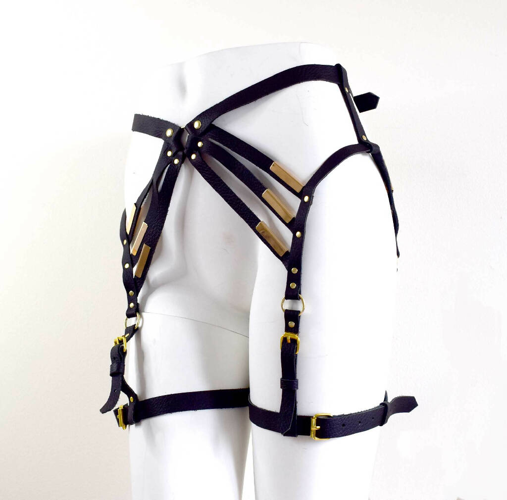 Diedre Strappy Leather Leg Harness