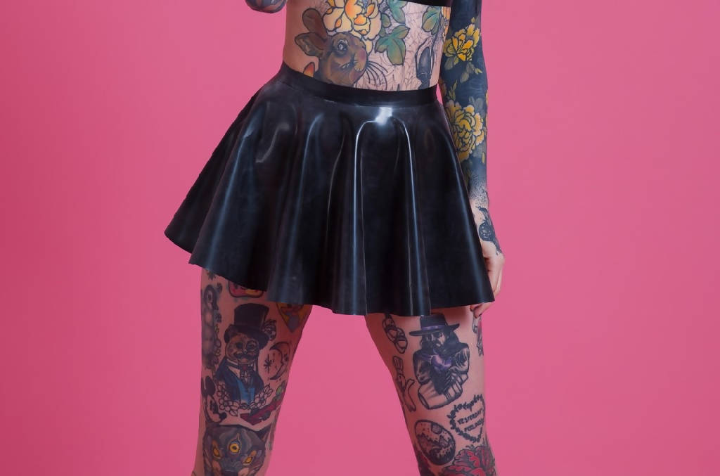 Bubblegum Latex Skater Skirt