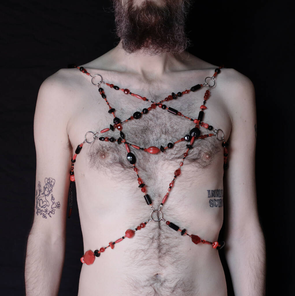Beaded Chain Harness Bra 