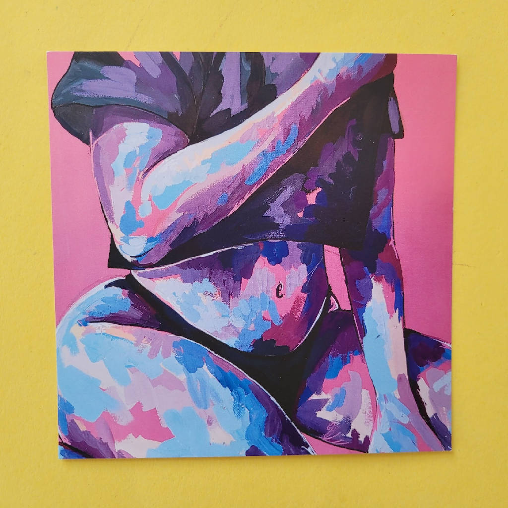 'Pink and blue' painting print