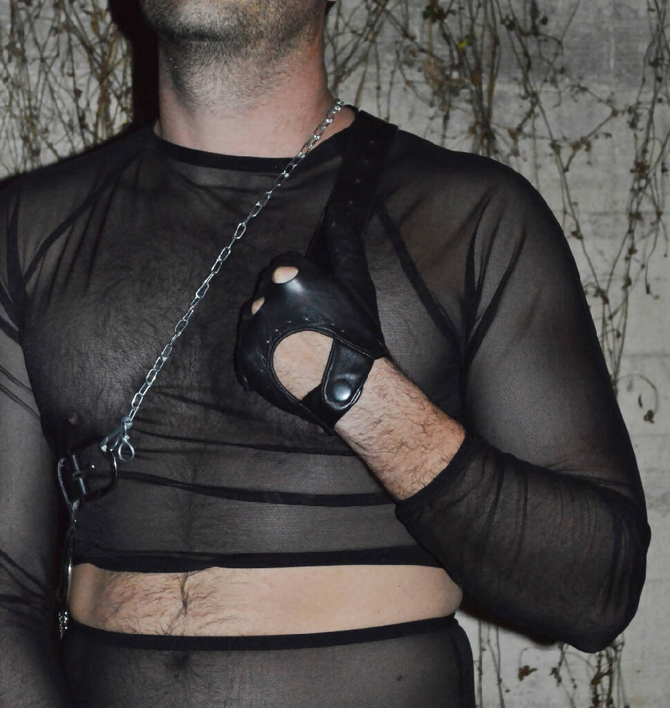 The masc RAGALAN sheer mesh crop top