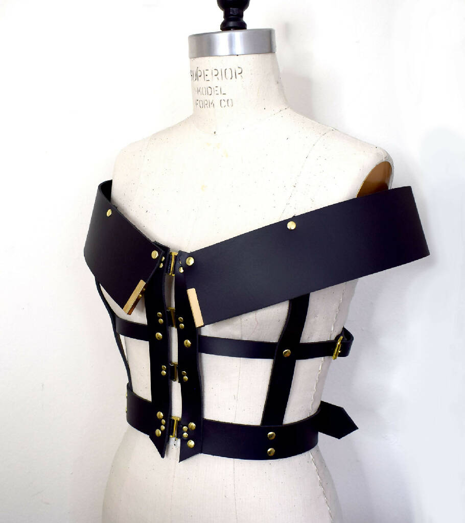 Hubris Off the Shoulder Leather Harness