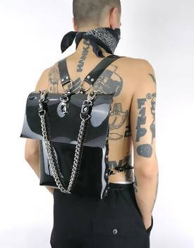 FRIGOLIN Backpack in Black PVC