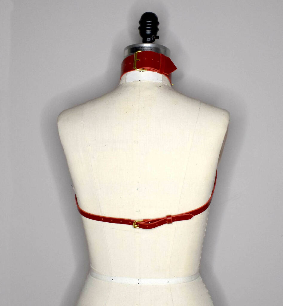 Inanna Wide Leather Collar Harness