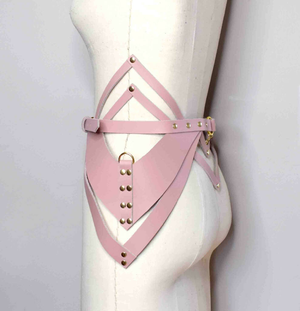 Hecate Pink Leather Peplum Belt