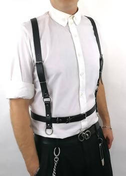 LEON Black Leather Harness