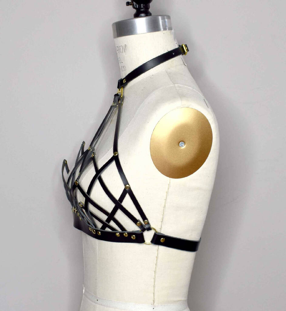 Celine Halter Leather Bra