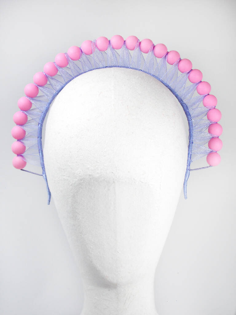 Pink and lilac rubber bead halo headdress