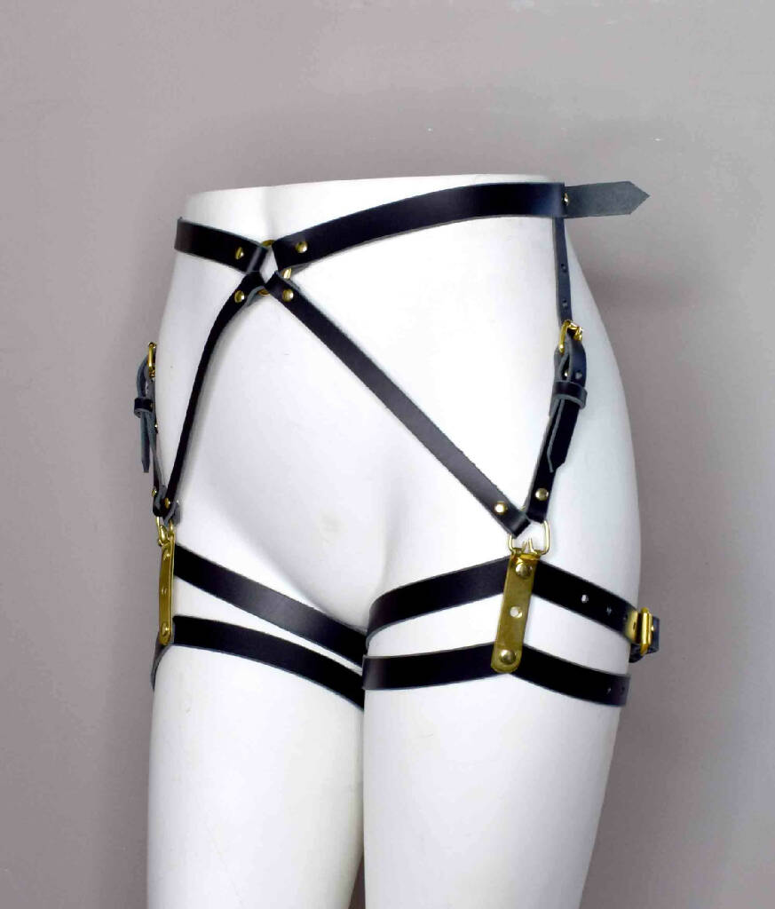 Nymph Leather Garter Leg Harness