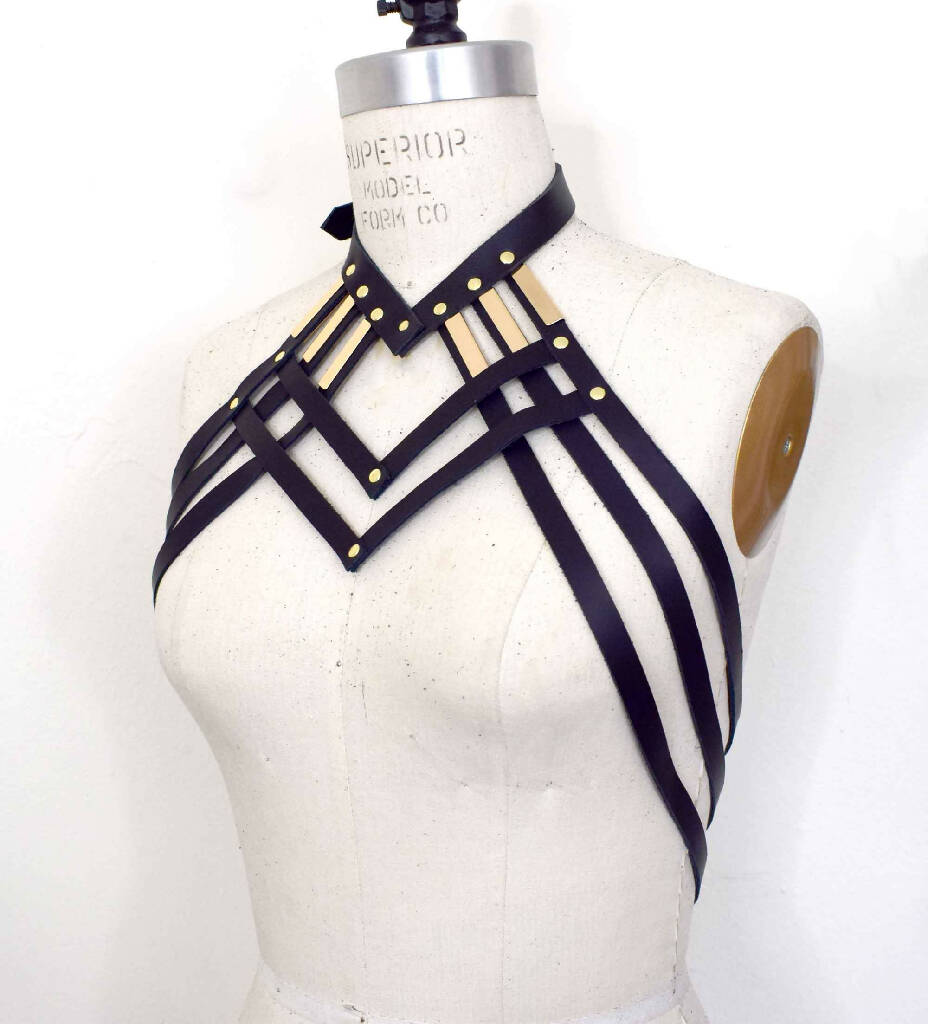 Diedre Draped Strappy Leather Body Harness