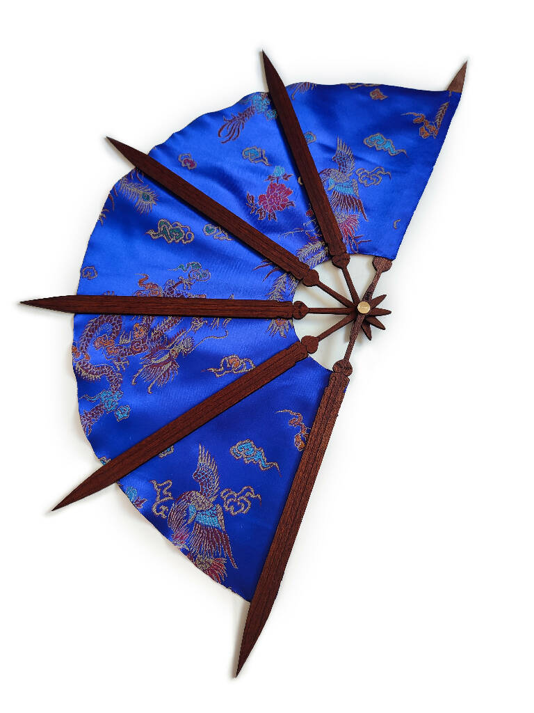 Ornamental Asian Brocade Fan • Samurai Inspired • Gothic Kitana Cosplay Fan