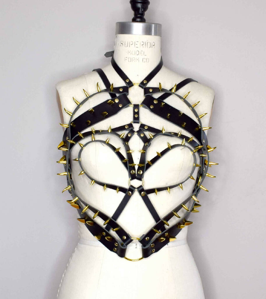 The All Devouring Spiked Leather Torso Harness