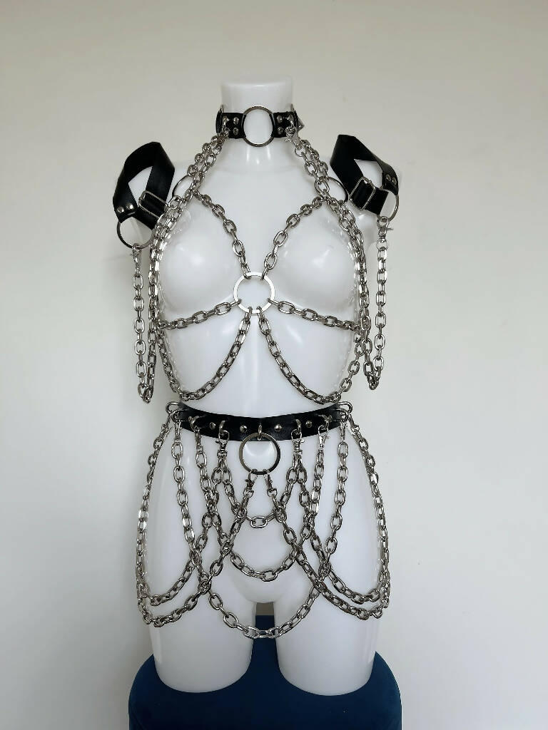 ROX STAR harness, choker and belt set