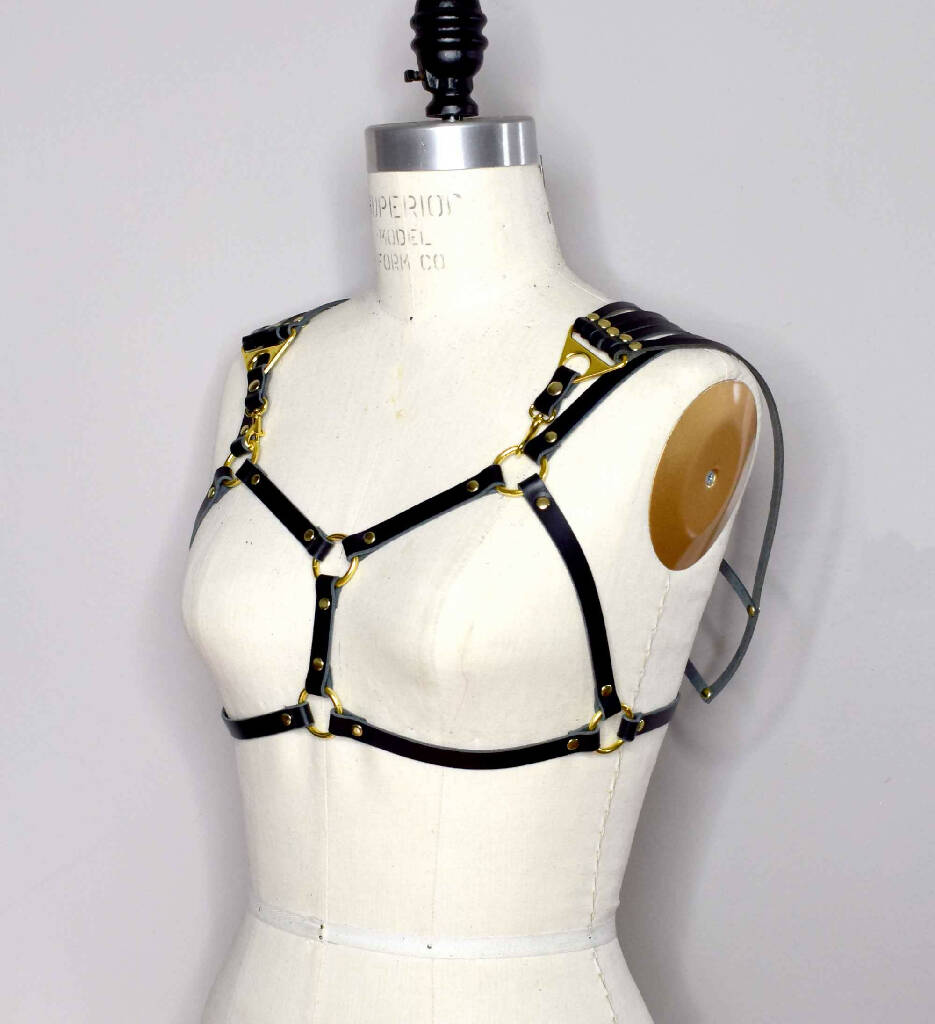 Celine Capelet Harness Bra with Removable Art Deco Capelet