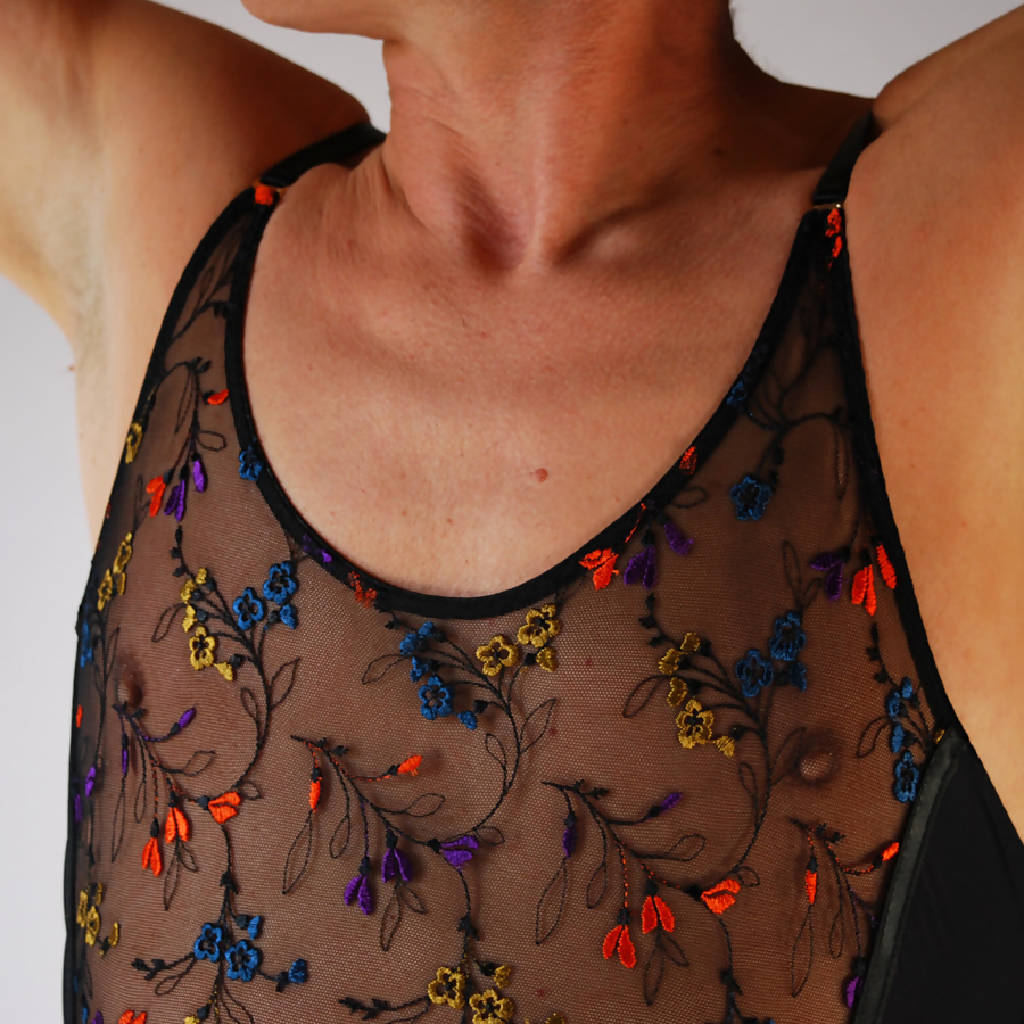 Embroidered Lace Suspender Bodysuit (Josephine)