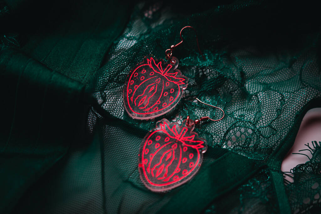 Strawberry Vulva Earrings