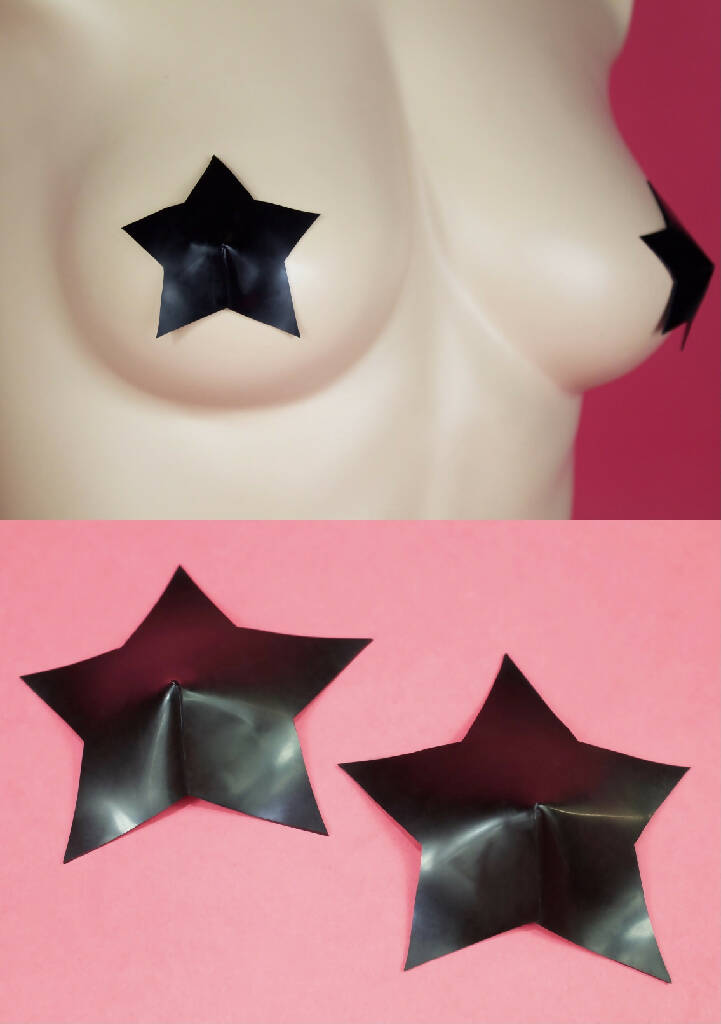 LATEX STAR SHAPED NIPPLE PASTIES (PICK YOUR COLOUR)