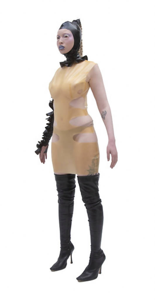 Cut out transparent latex dress