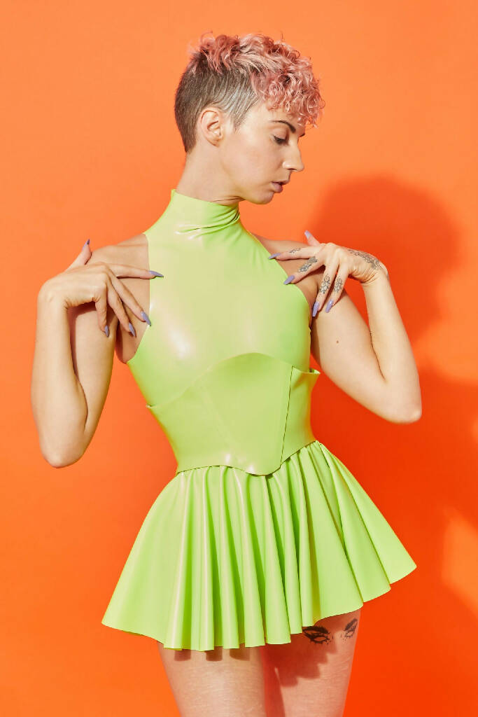 UNDERBUST LATEX CORSET ( NO BUSK OPENING / PICK YOUR COLOUR )